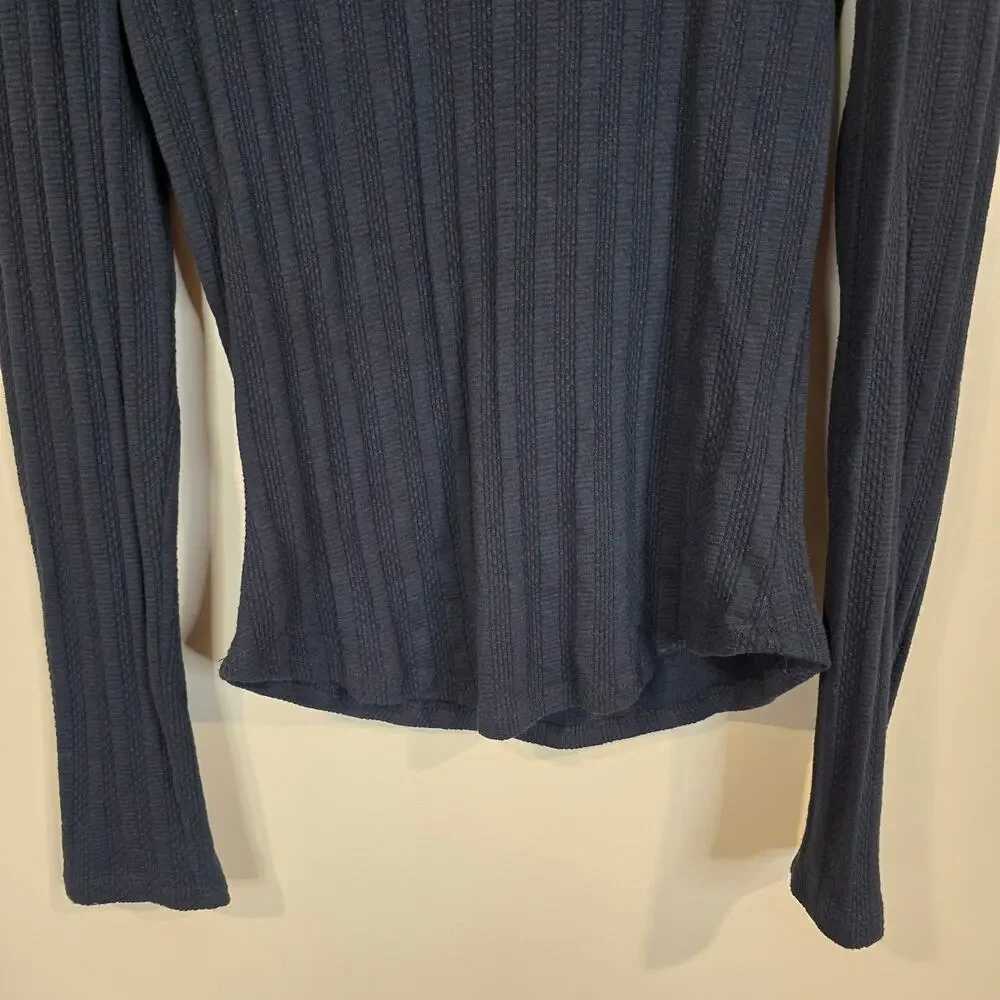 Women's Free People Ribbed Long Sleeve Open Back with Bow | Size Small